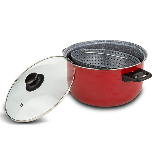 Casserole With Steamer Insert "Taurus" With Nonstick Stone Coating 22cm