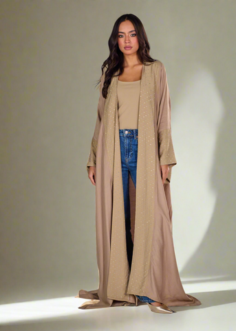 Studded Linen Abaya