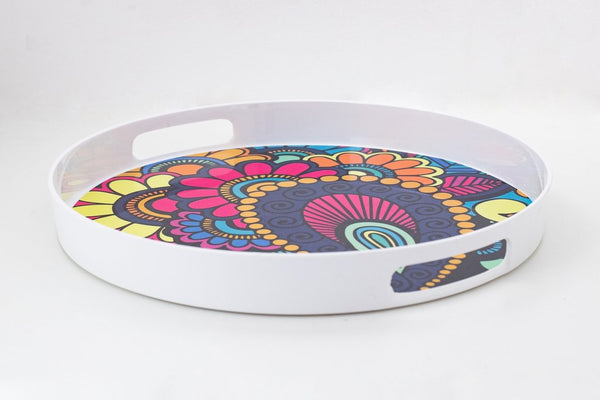 Melamine Round Tray Paisley