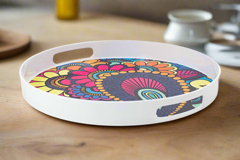 Melamine Round Tray Paisley