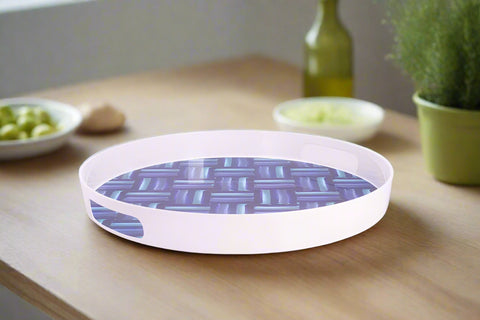 Melamine Round Tray bleu blanc