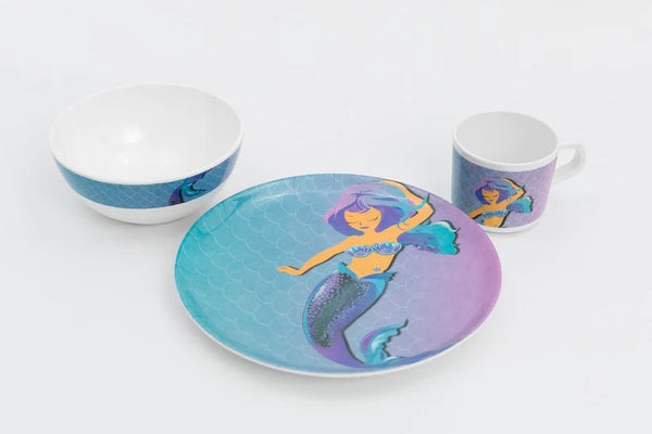 Kids 3 pieces Melamine Set Mermaid