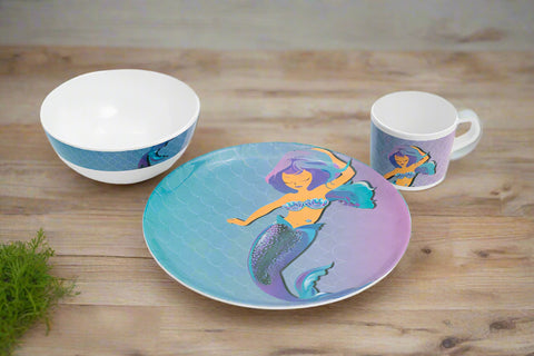 Kids 3 pieces Melamine Set Mermaid