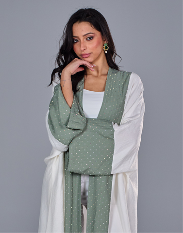 Studded Linen Abaya