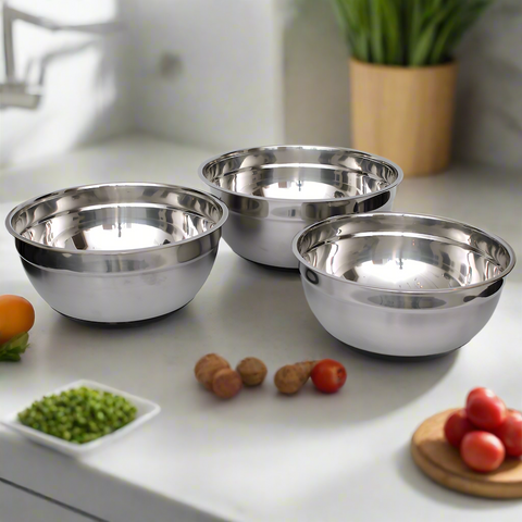 Stainless Steel Extra Deep Mixing Bowls , Set of 3