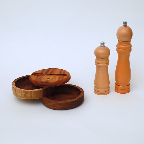 Wooden Spice Tower & Wooden Pepper Mill
