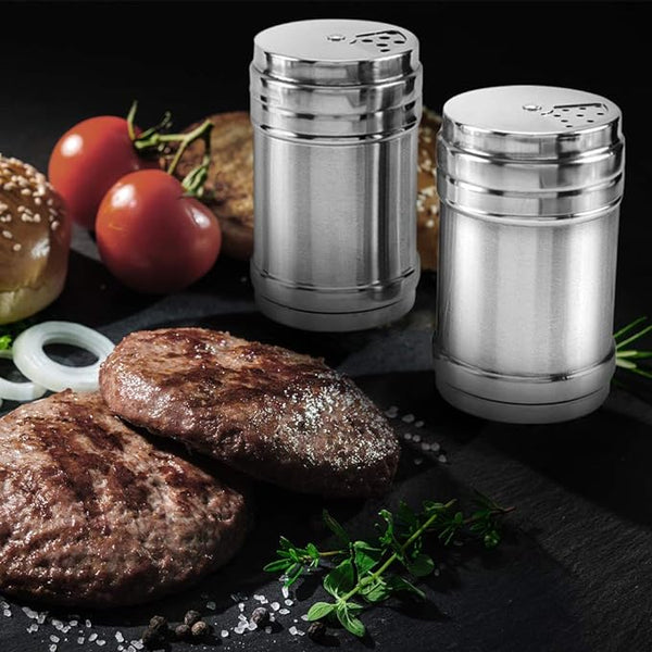 Stainless Steel Spice Shaker, Salt and Pepper Shakers,Dredge