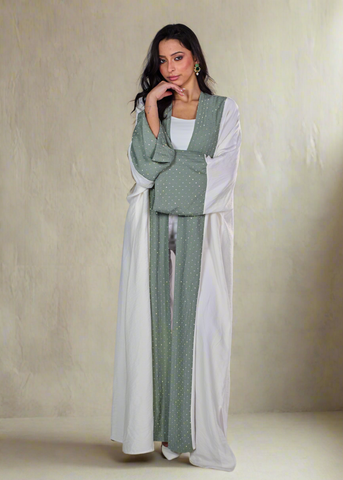 Studded Linen Abaya