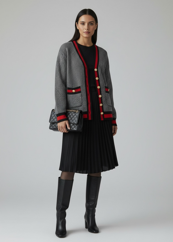 Chanel Style Soft Knit Cardigan