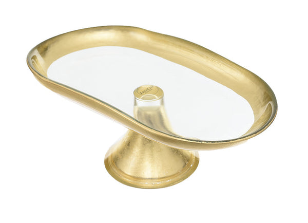 ArdaCam Sade Footed Serving Platter - Gold