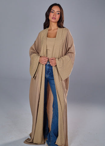 Studded Linen Abaya