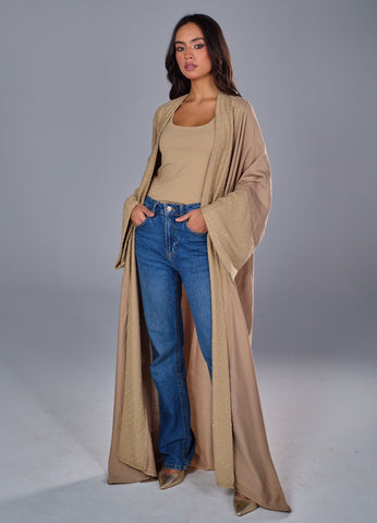 Studded Linen Abaya