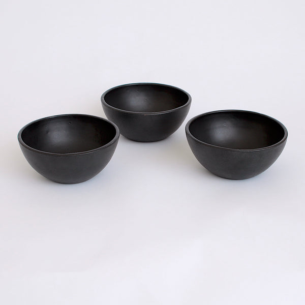 Small Bowl Set-3 Pieces Matt Black