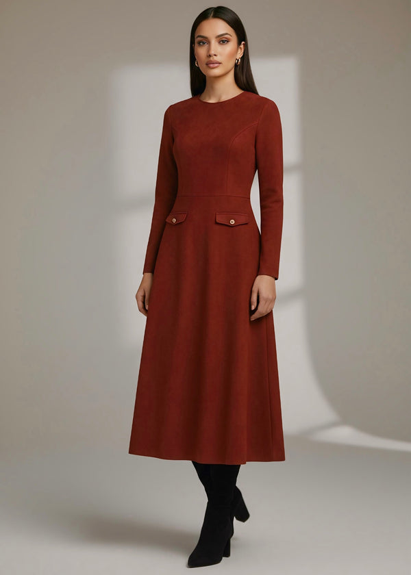 The Midi Suede Dress