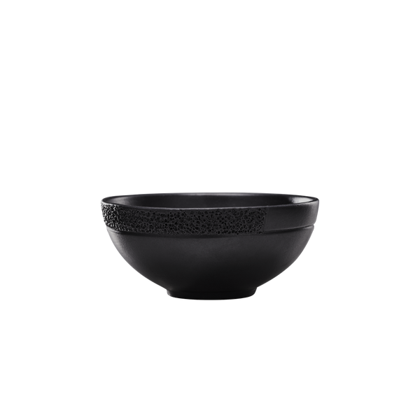 Ashes Soup Bowl 14cm Black – Half Hammered Edge