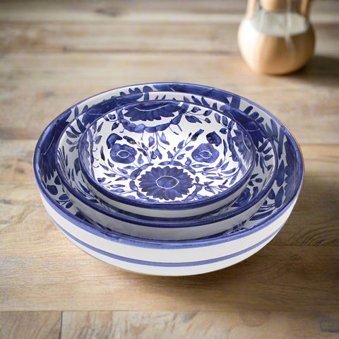 Blue Flower Pasta Plate