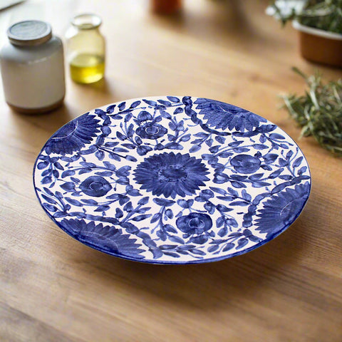 Blue Flower Serving Plate