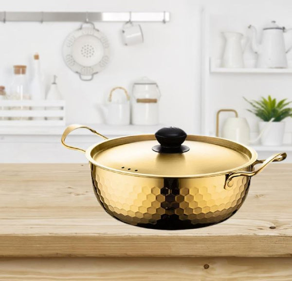 Golden Stainless Steel Pot Set With Cover