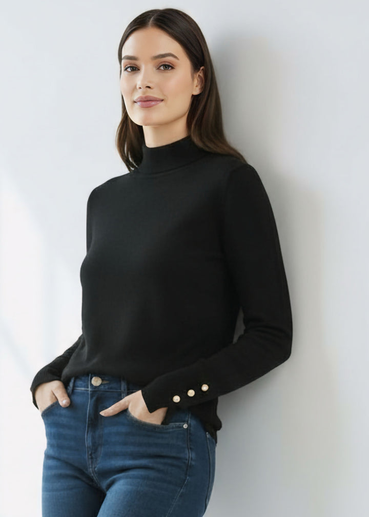 Soft High Neck Knit Top