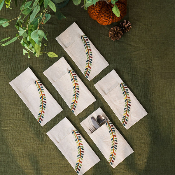 Fall Wreath Cutlery Sleeves Set Of 6