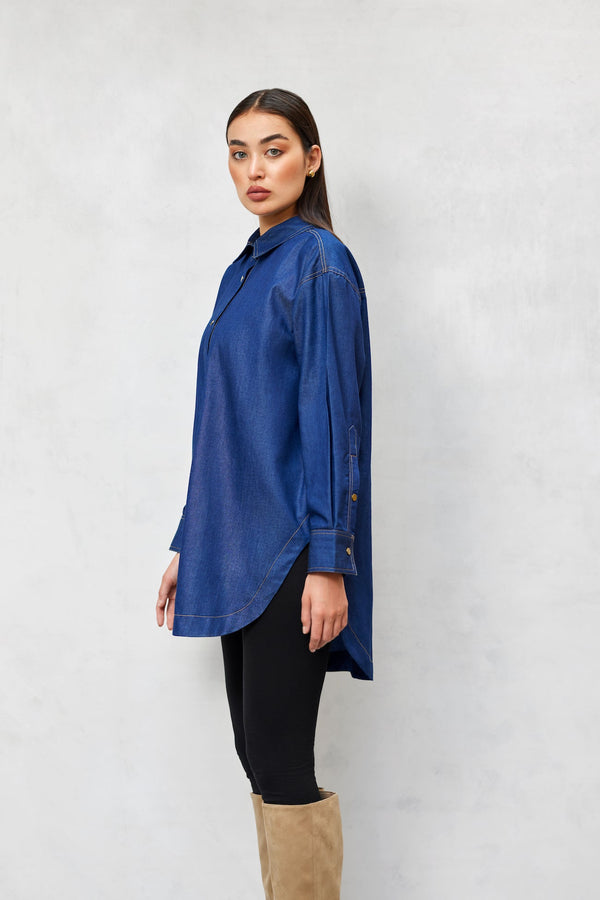 Oversized Light Denim Shirt