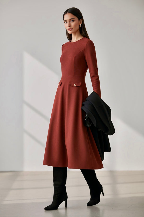 The Midi Suede Dress