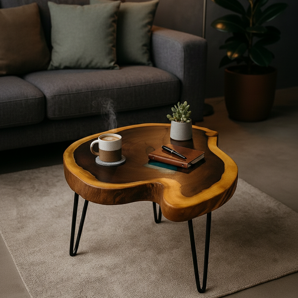 Live Edge Epoxy Coffee Table – A Fusion of Nature and Artistry