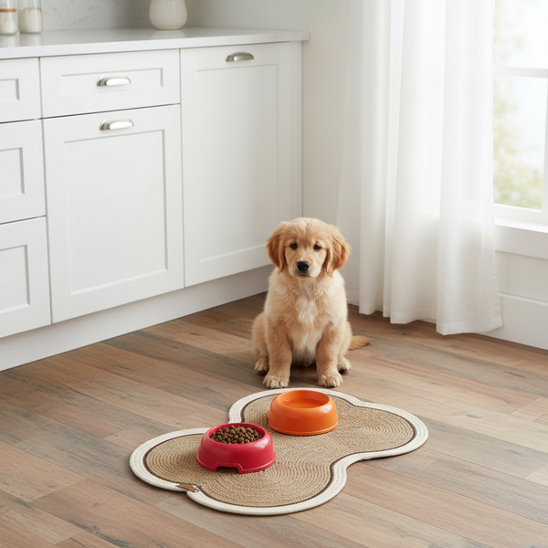 حصيرة طعام منسوجة للجراء