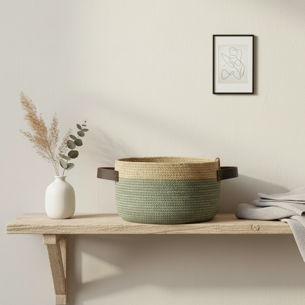 سلة تخزين من الجوت