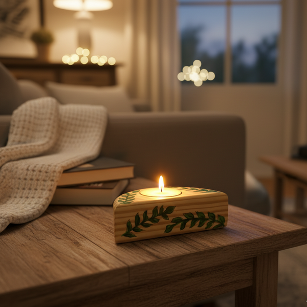 Wooden Candle Holder