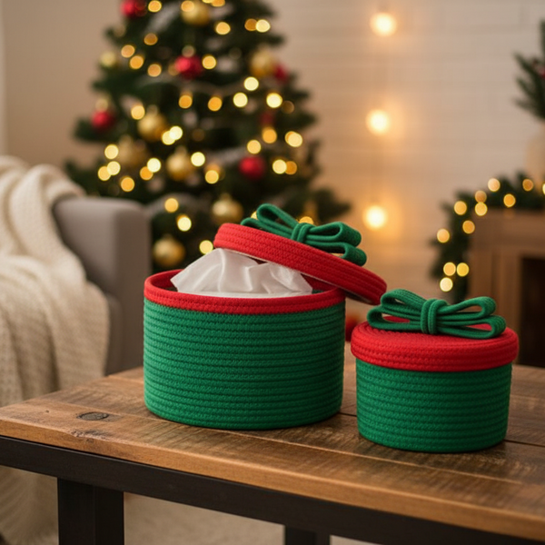 Basket with lid Set - 2 Boxes