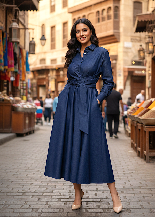 The Lady Dress Denim (Midi & Maxi)