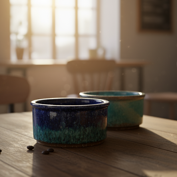 Ramequin Bleu Et Marron