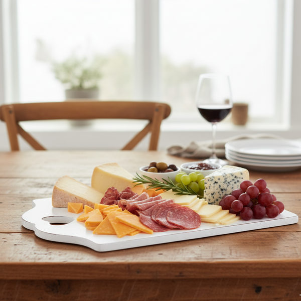 Heart Cut-out Antique White Serving Board