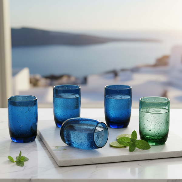 Set of 6 Color Glass Cups