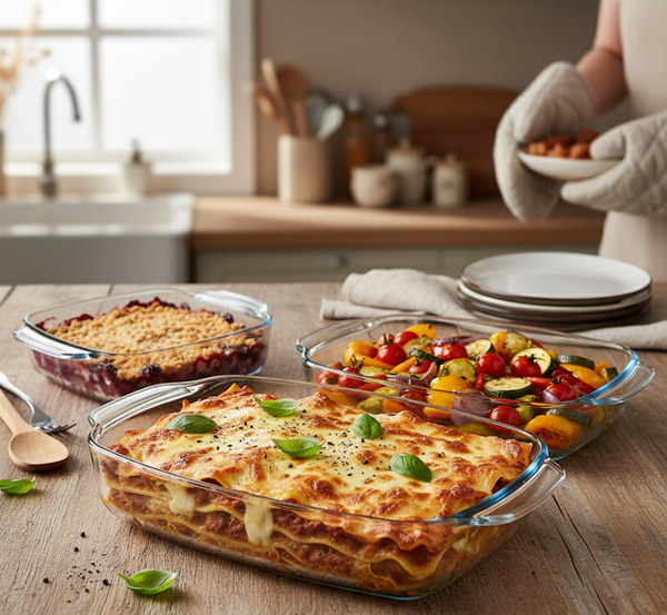 Borcam Rectangular Oven Dishes Set - 3 Pieces