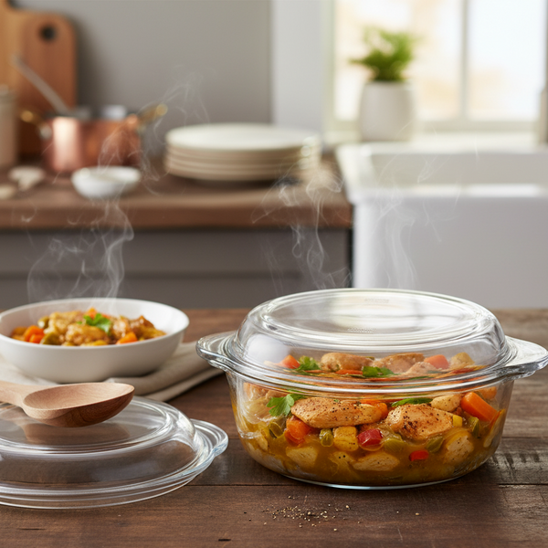 Borcam Round Casserole with Cover - 25.1x22cm