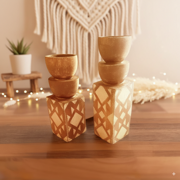Boho Candles Holder Set