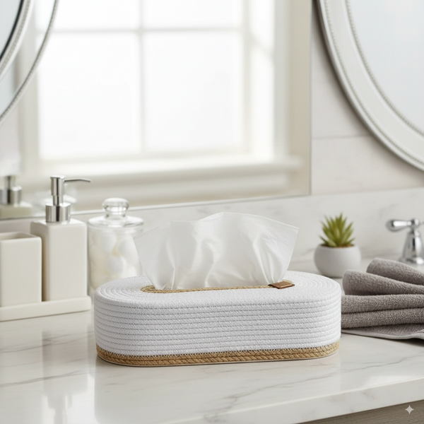 Handmade Woven Cotton Tissue Box
