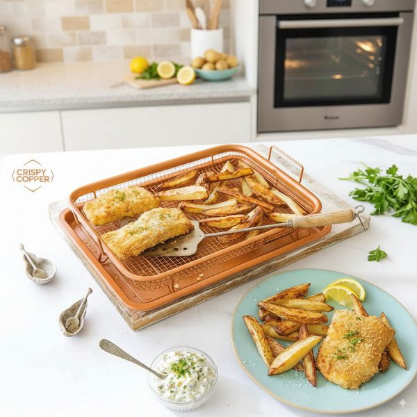 Rectangular Coppery Crispy Tray Set