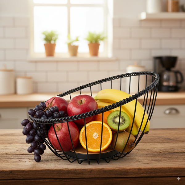 وعاء فاكهة من الأسلاك المعدنية