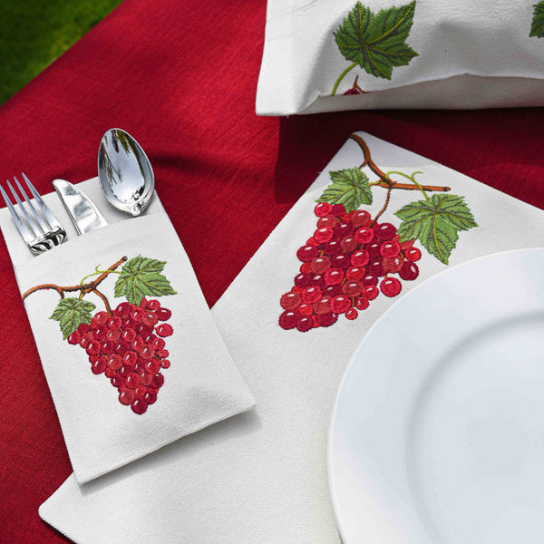 Grapevine Cutlery Sleeve Set Of 6