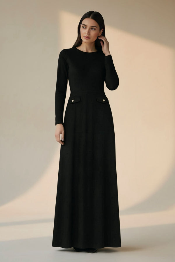 The Evening Suede Maxi Dress