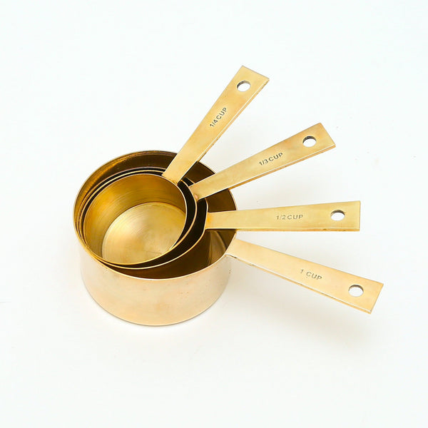 Brass Measuring Cups - Golden