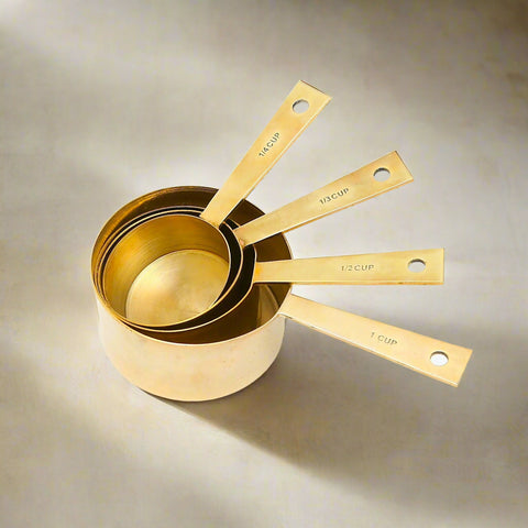 Brass Measuring Cups - Golden