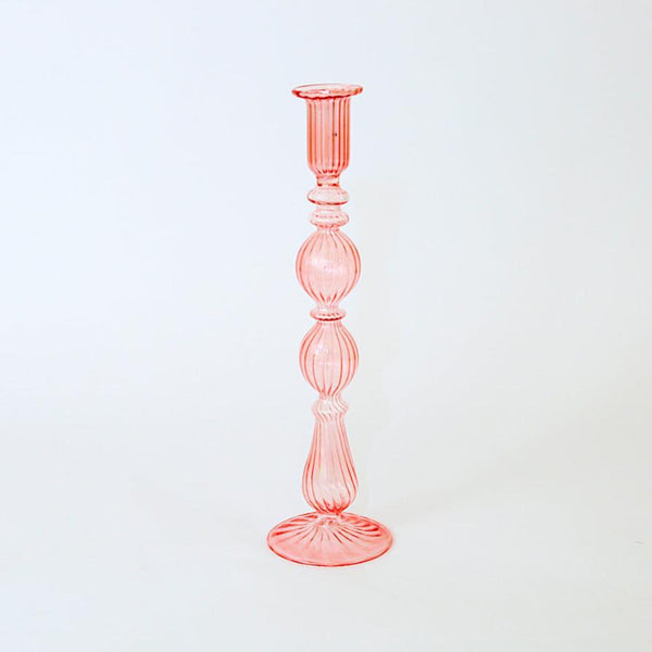 Glass candlestick holders