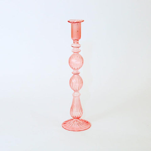 Glass candlestick holders