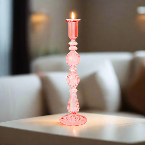 Glass candlestick holders