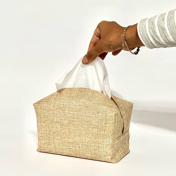 Jute Tissue Box Cover