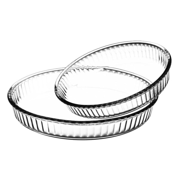 Borcam Round Oven Dishes Set - 2 Pieces